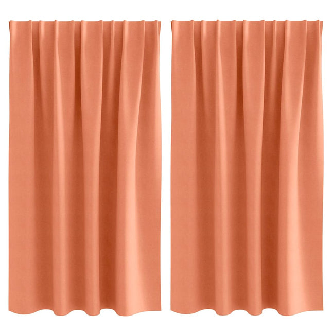 Mørklægningsgardiner med ringe 2 pcs Terrakotta 140 x 140 cm