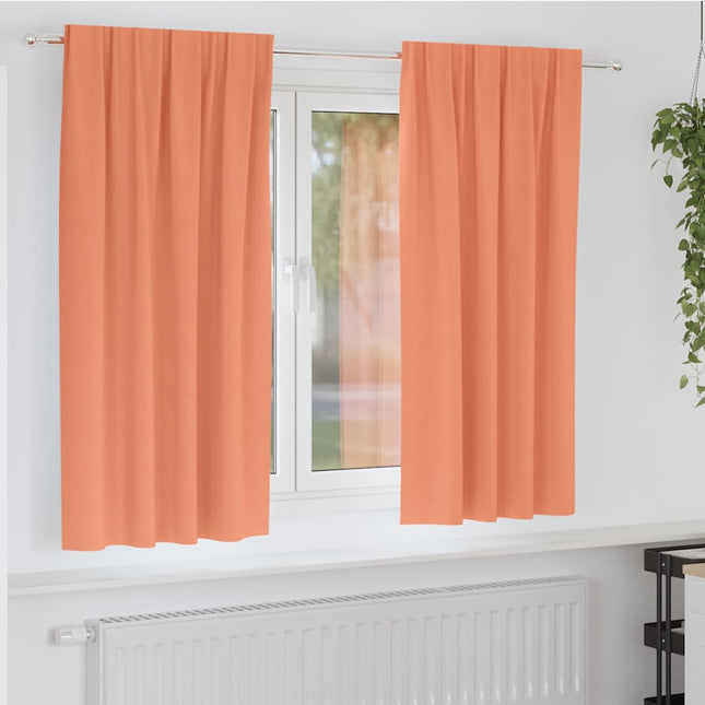 Mørklægningsgardiner med ringe 2 pcs Terrakotta 175 x 140 cm