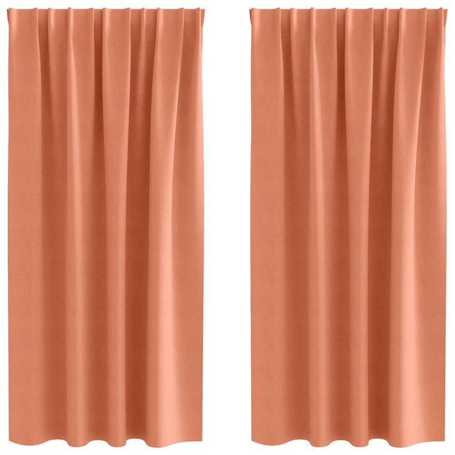 Mørklægningsgardiner med ringe 2 pcs Terrakotta 175 x 140 cm