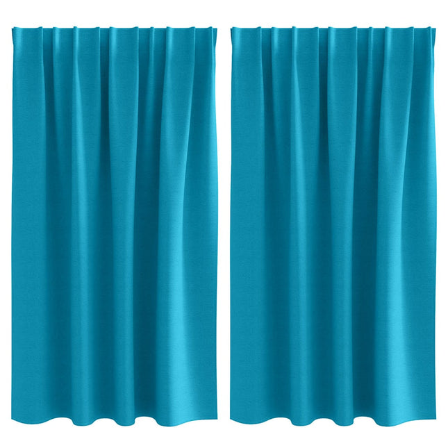 Mørklægningsgardiner med ringe 2 pcs Turkis 140 x 140 cm