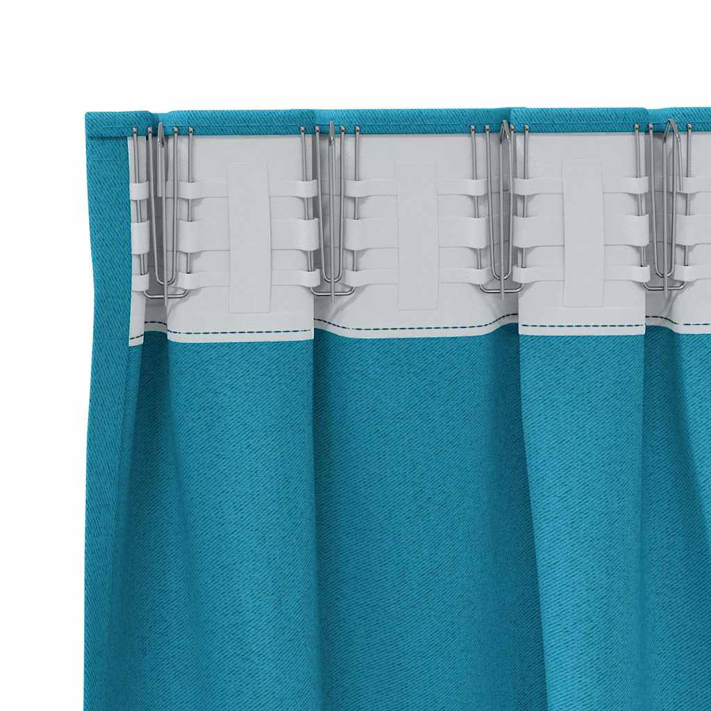 Mørklægningsgardiner med ringe 2 pcs Turkis 175 x 140 cm