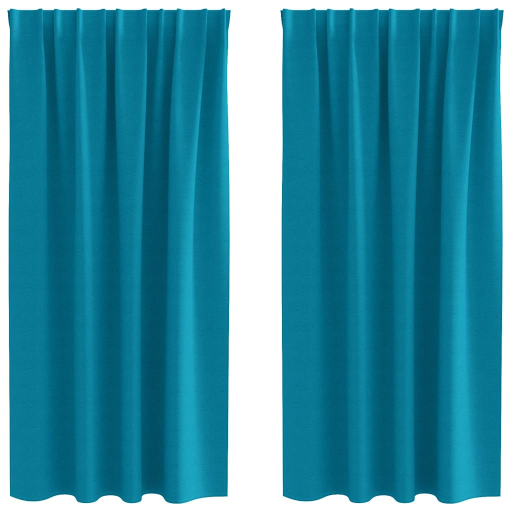 Mørklægningsgardiner med ringe 2 pcs Turkis 175 x 140 cm