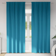 Mørklægningsgardiner med ringe 2 pcs Turkis 225 x 140 cm