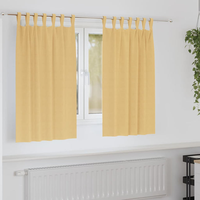 Mørklægningsgardiner med ringe 2 pcs Beige 140 x 140 cm