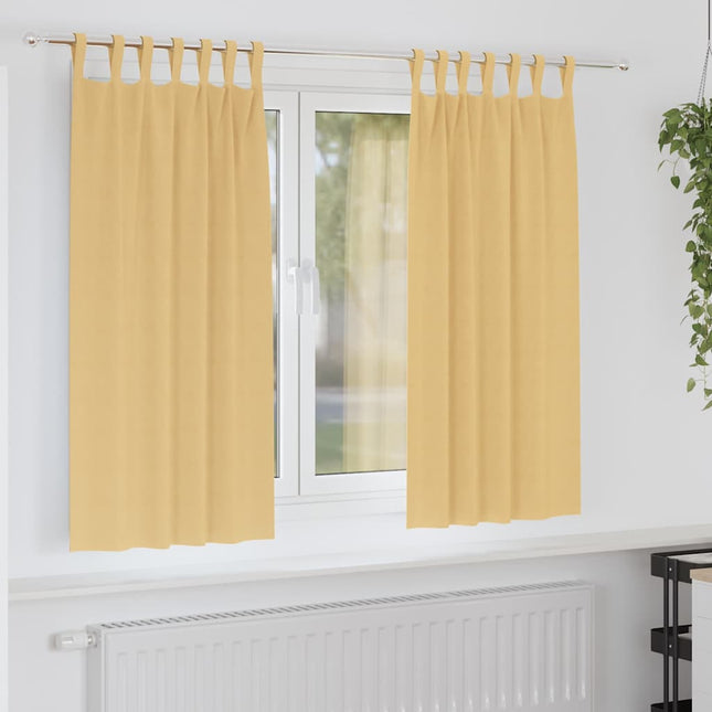 Mørklægningsgardiner med ringe 2 pcs Beige 175 x 140 cm