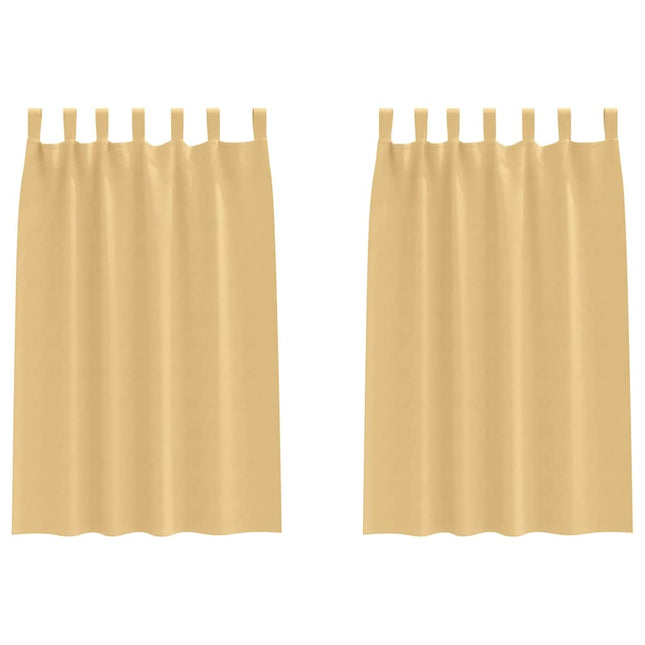 Mørklægningsgardiner med ringe 2 pcs Beige 175 x 140 cm