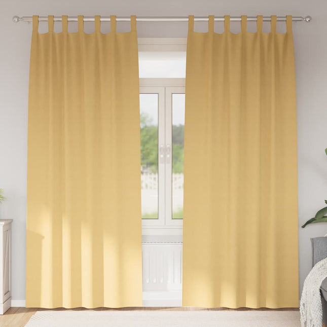 Mørklægningsgardiner med ringe 2 pcs Beige 225 x 140 cm