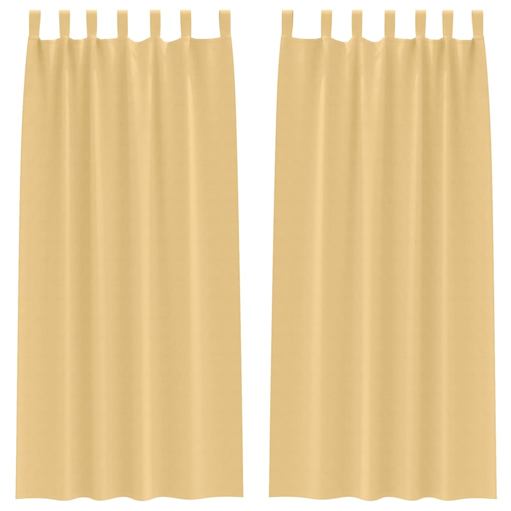 Mørklægningsgardiner med ringe 2 pcs Beige 245 x 140 cm
