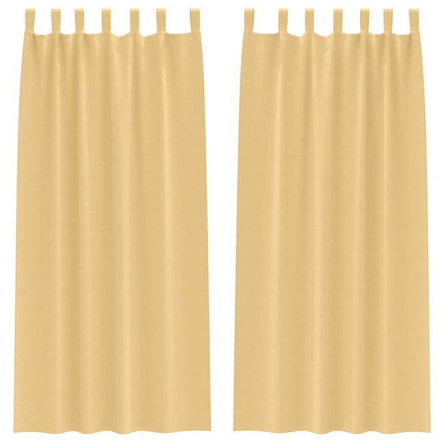 Mørklægningsgardiner med ringe 2 pcs Beige 260 x 140 cm