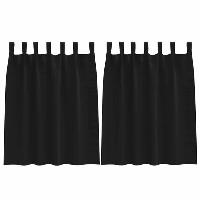 Mørklægningsgardiner med ringe 2 pcs Sort 140 x 140 cm