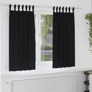 Mørklægningsgardiner med ringe 2 pcs Sort 175 x 140 cm