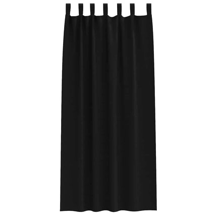 Mørklægningsgardiner med ringe 2 stk. Sort 225 x 140 cm