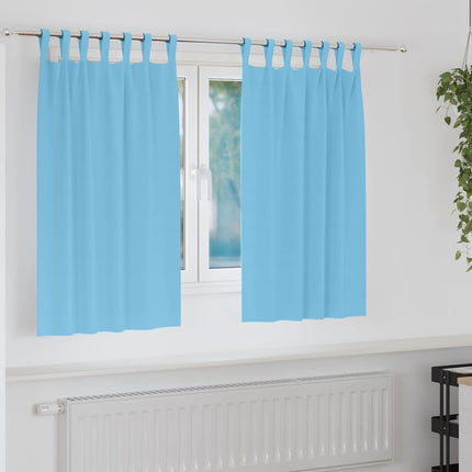 Mørklægningsgardiner med ringe 2 stk. Lyseblå 140 x 140 cm