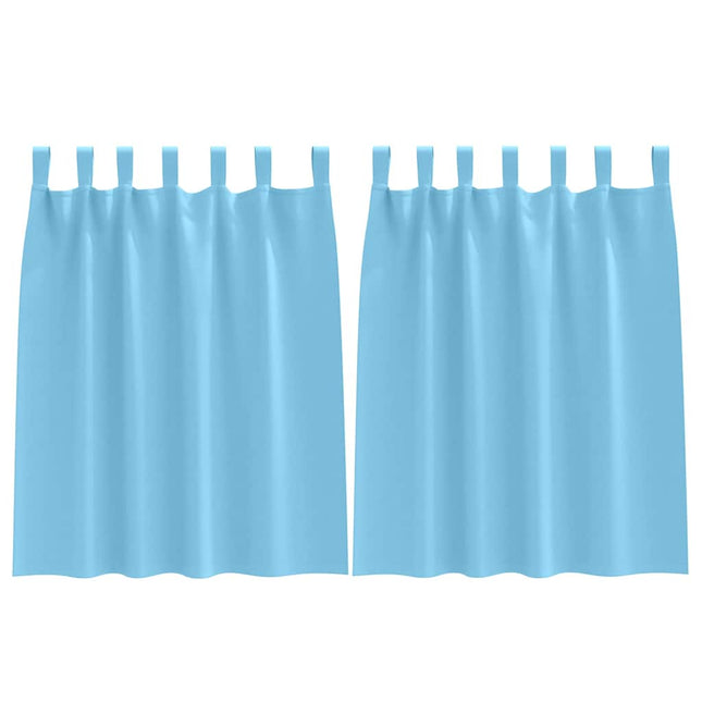 Mørklægningsgardiner med ringe 2 pcs Lys blå 140 x 140 cm
