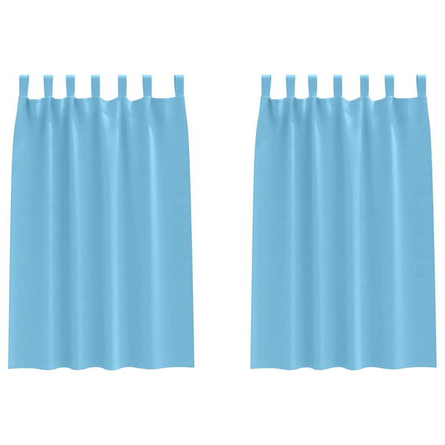Mørklægningsgardiner med ringe 2 pcs Lys blå 175 x 140 cm