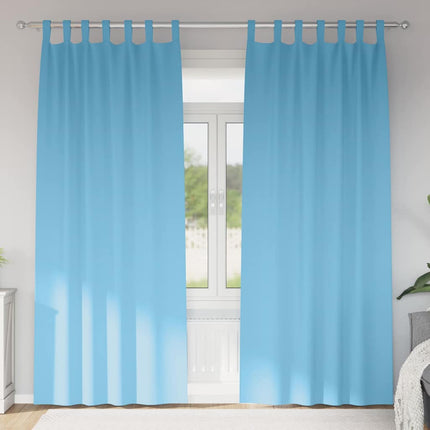 Mørklægningsgardiner med ringe 2 pcs Lys blå 245 x 140 cm