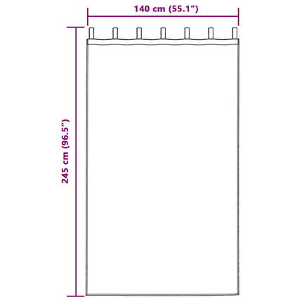 Mørklægningsgardiner med ringe 2 pcs Lys blå 245 x 140 cm