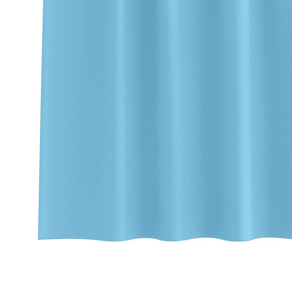 Mørklægningsgardiner med ringe 2 pcs Lys blå 260 x 140 cm
