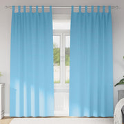 Mørklægningsgardiner med ringe 2 pcs Lys blå 260 x 140 cm