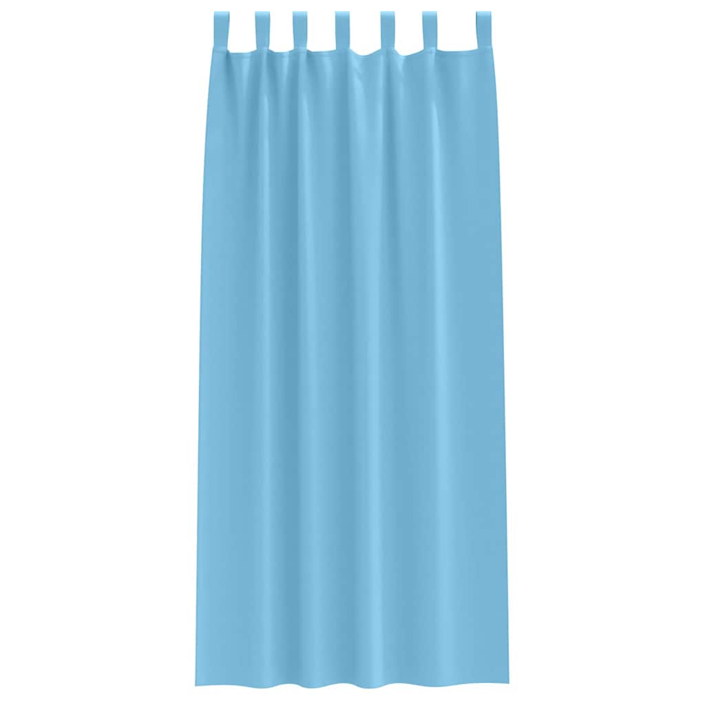 Mørklægningsgardiner med ringe 2 pcs Lys blå 260 x 140 cm