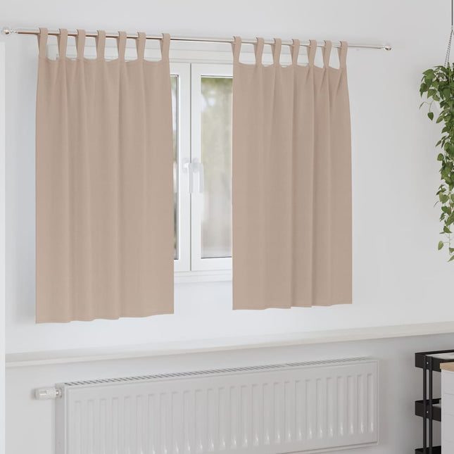 Mørklægningsgardiner med ringe 2 pcs Gråbrun 140 x 140 cm