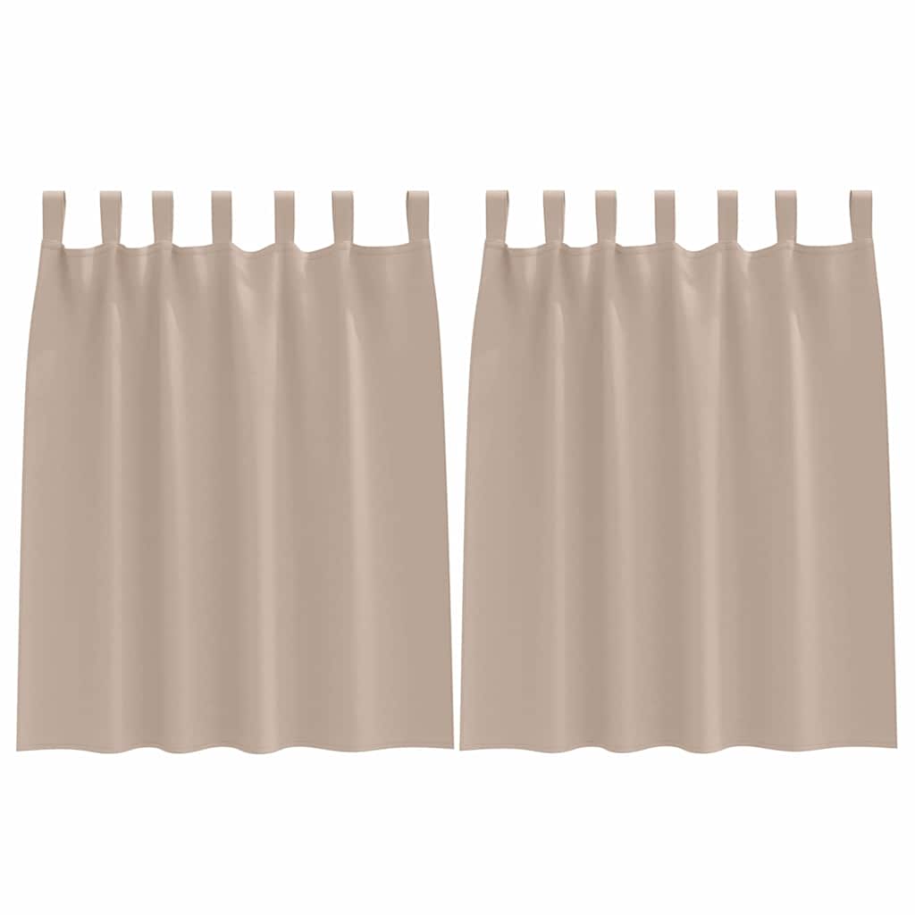 Mørklægningsgardiner med ringe 2 pcs Gråbrun 140 x 140 cm
