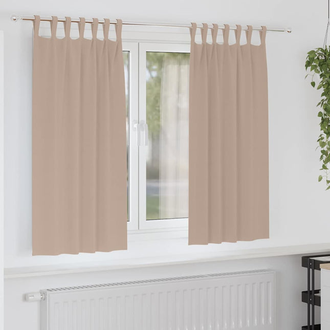 Mørklægningsgardiner med ringe 2 pcs Gråbrun 175 x 140 cm