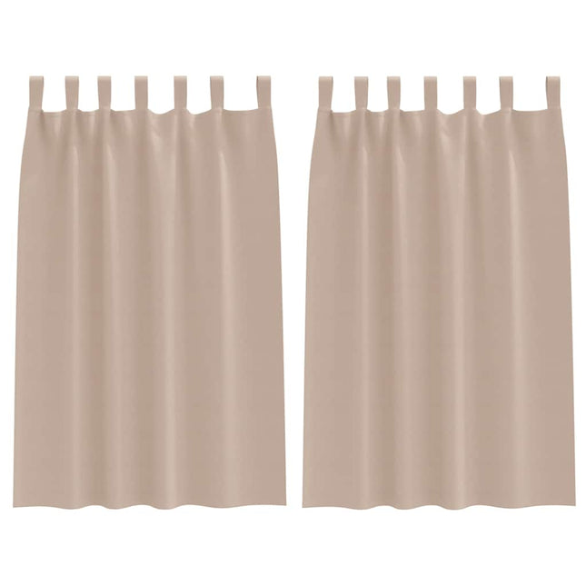 Mørklægningsgardiner med ringe 2 pcs Gråbrun 175 x 140 cm