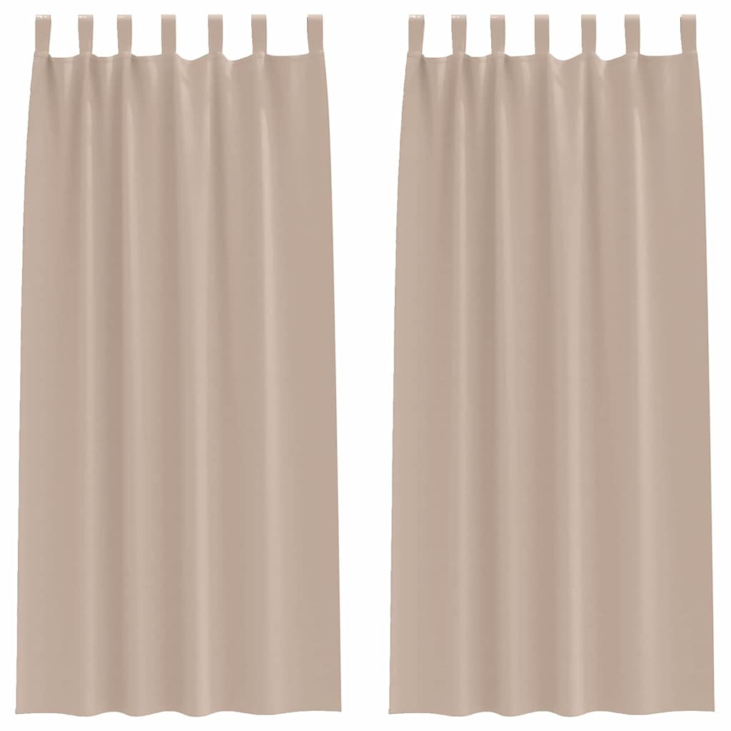Mørklægningsgardiner med ringe 2 pcs Gråbrun 225 x 140 cm