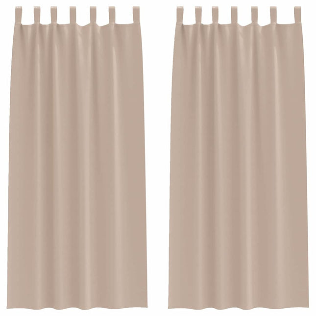 Mørklægningsgardiner med ringe 2 pcs Gråbrun 225 x 140 cm
