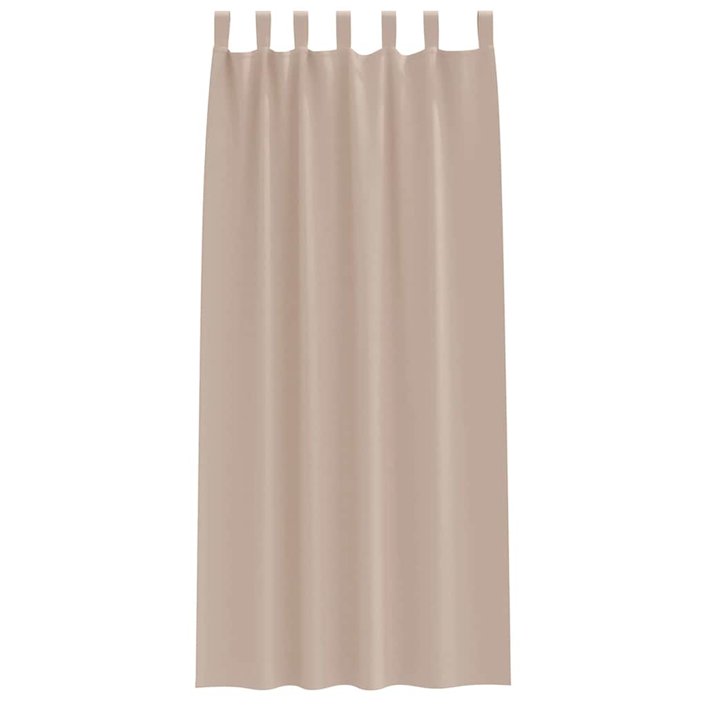 Mørklægningsgardiner med ringe 2 pcs Gråbrun 225 x 140 cm