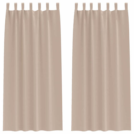 Mørklægningsgardiner med ringe 2 pcs Gråbrun 260 x 140 cm