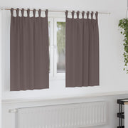 Mørklægningsgardiner med ringe 2 pcs Mørk Brun 140 x 140 cm