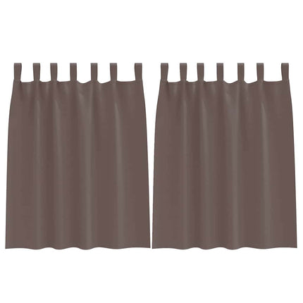 Mørklægningsgardiner med ringe 2 stk. Mørk Brun 140 x 140 cm
