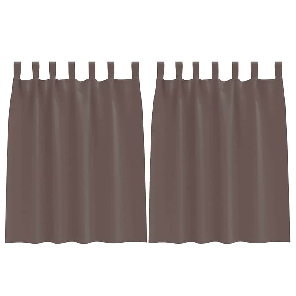 Mørklægningsgardiner med ringe 2 pcs Mørk Brun 140 x 140 cm