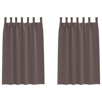 Mørklægningsgardiner med ringe 2 stk. Mørk Brun 175 x 140 cm