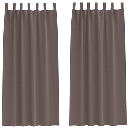 Mørklægningsgardiner med ringe 2 stk. Mørk Brun 260 x 140 cm