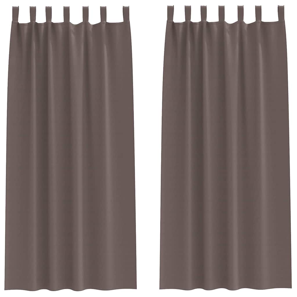 Mørklægningsgardiner med ringe 2 pcs Mørk Brun 260 x 140 cm