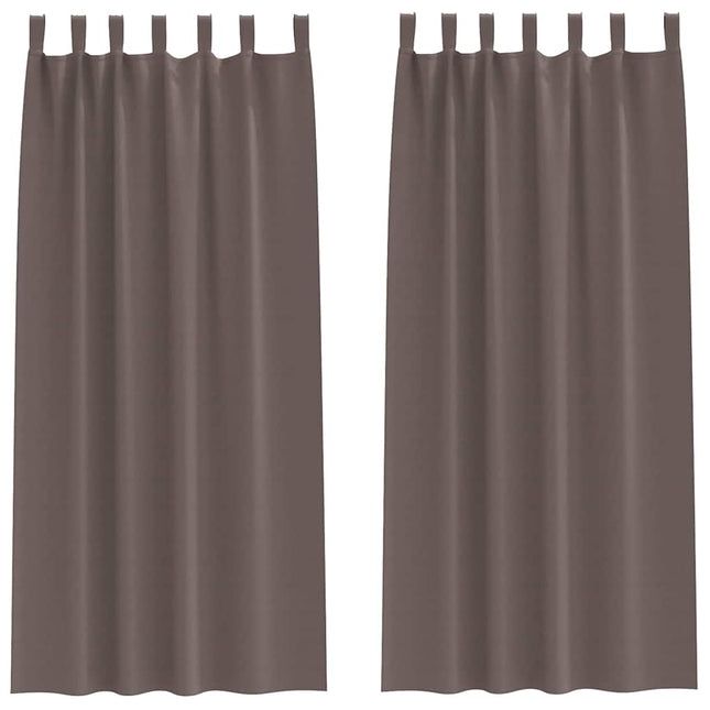 Mørklægningsgardiner med ringe 2 pcs Mørk Brun 260 x 140 cm