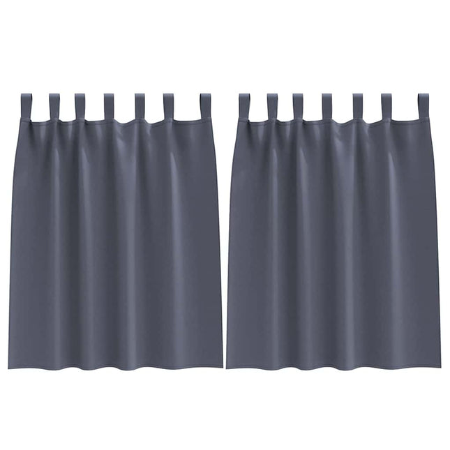 Mørklægningsgardiner med ringe 2 pcs Antracit 140 x 140 cm