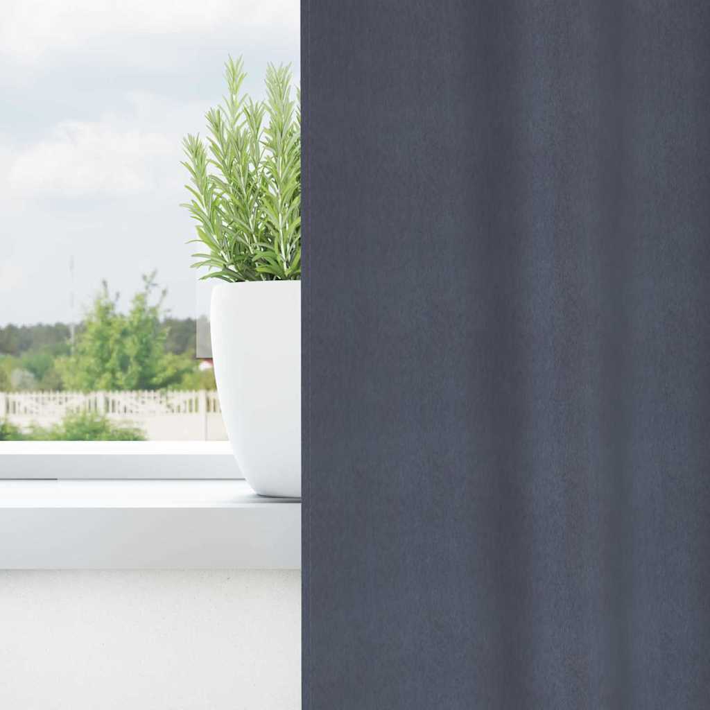 Mørklægningsgardiner med ringe 2 pcs Antracit 175 x 140 cm