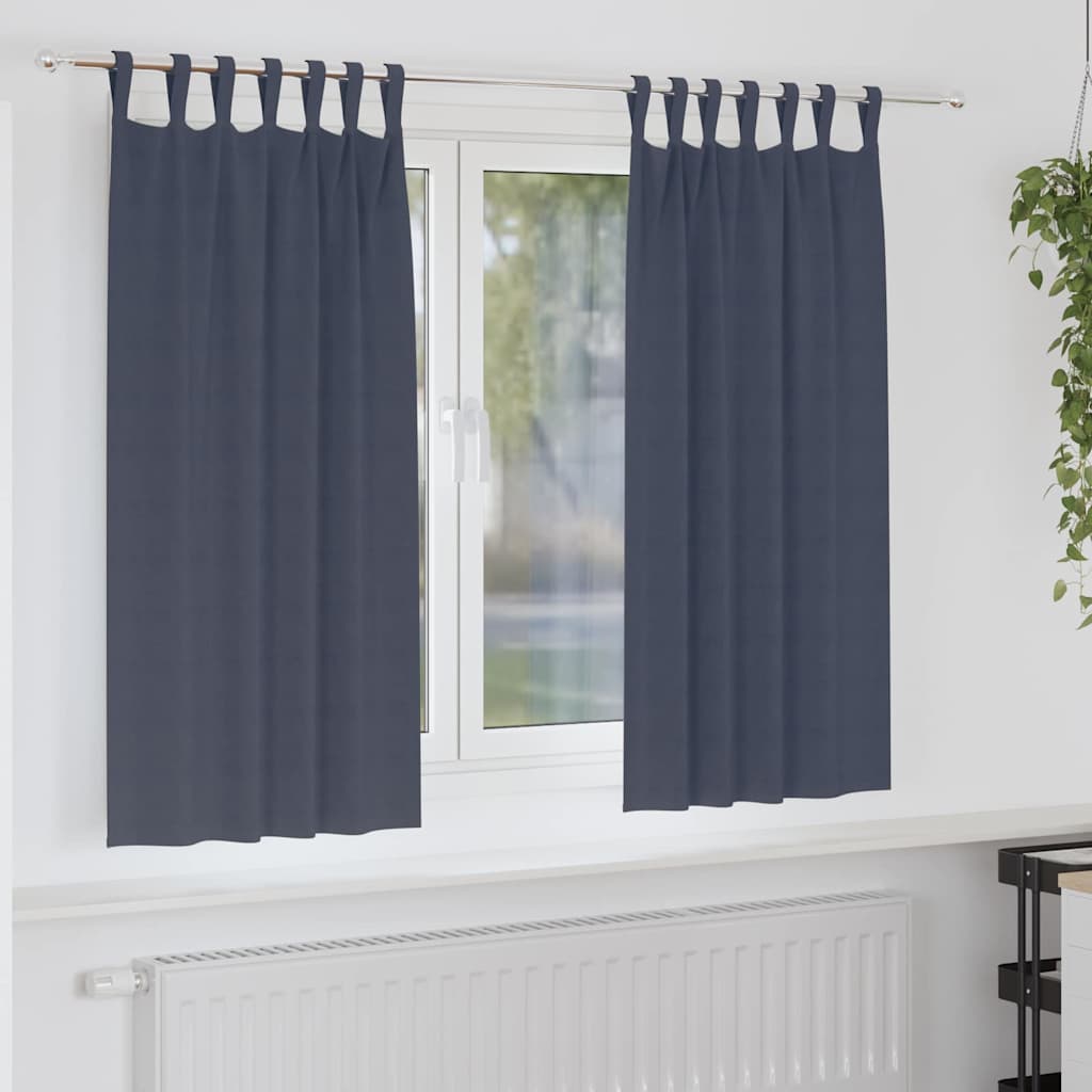 Mørklægningsgardiner med ringe 2 pcs Antracit 175 x 140 cm