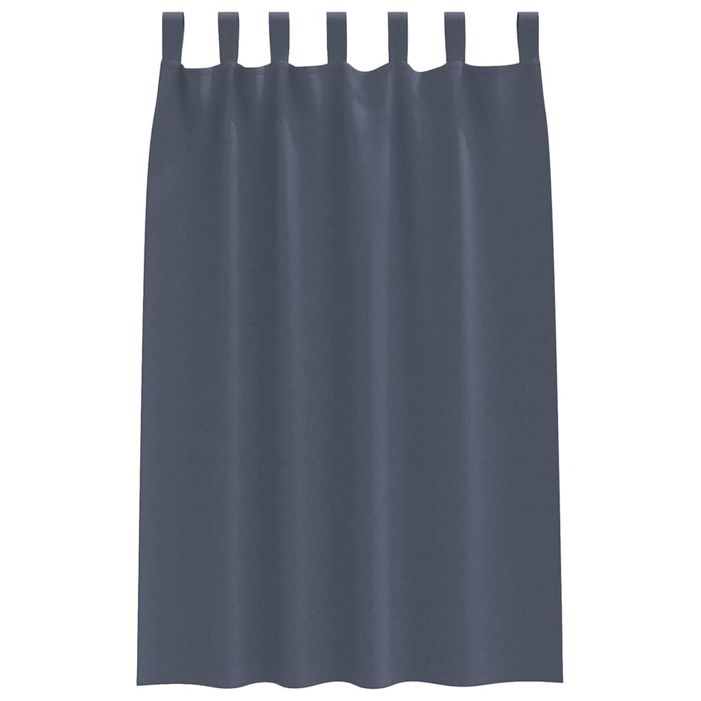 Mørklægningsgardiner med ringe 2 pcs Antracit 175 x 140 cm