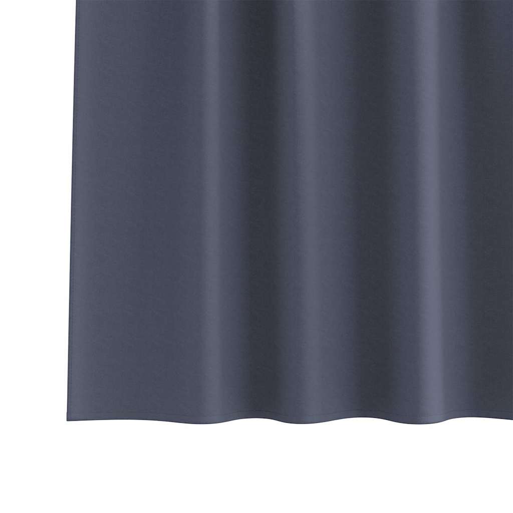 Mørklægningsgardiner med ringe 2 pcs Antracit 260 x 140 cm