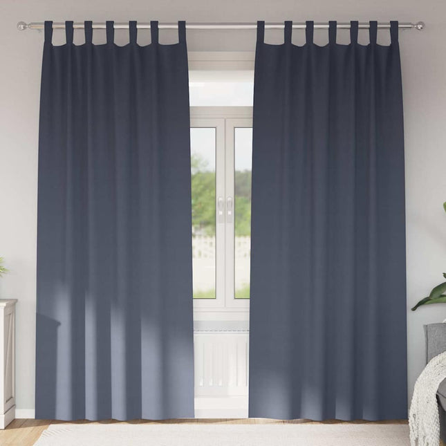 Mørklægningsgardiner med ringe 2 pcs Antracit 260 x 140 cm