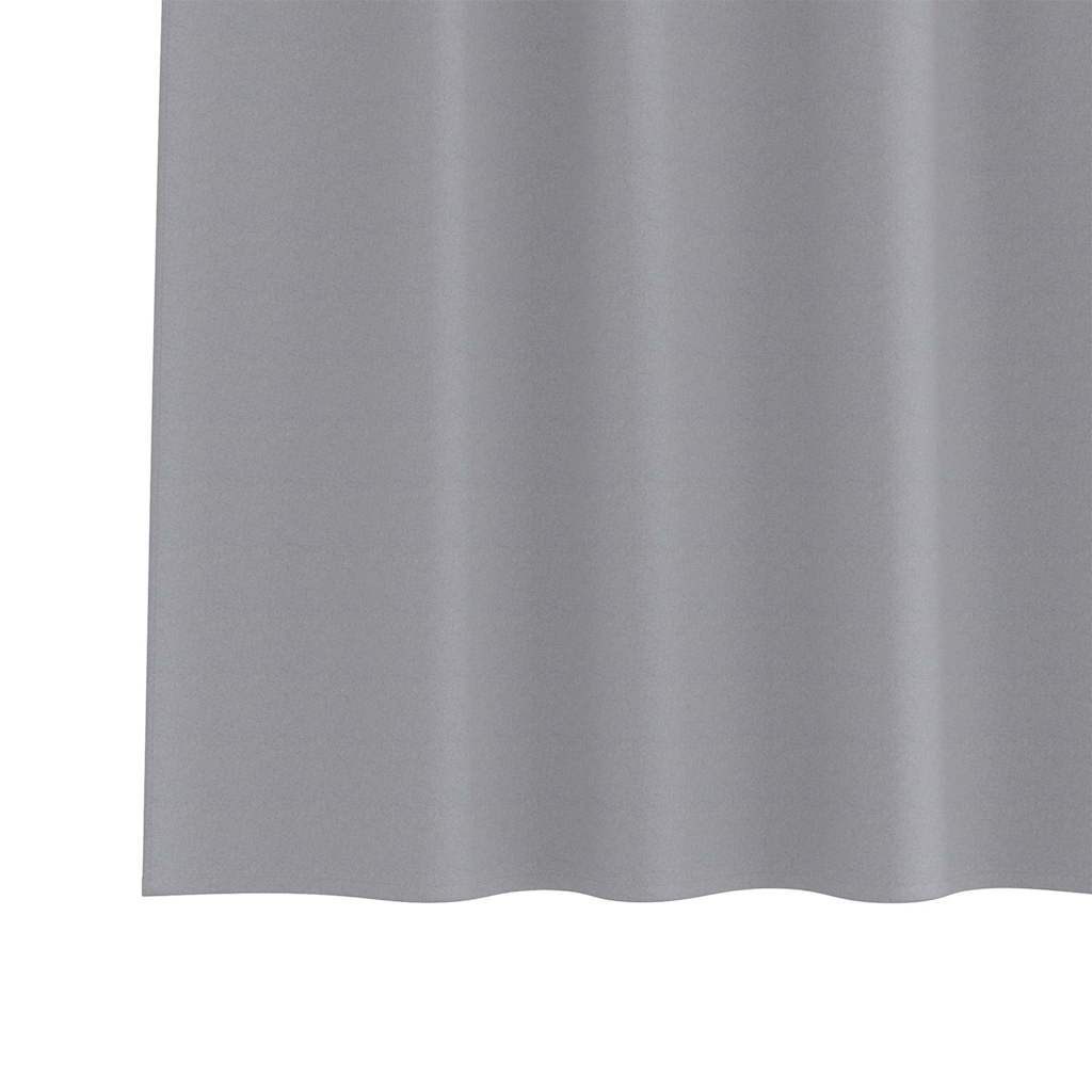 Mørklægningsgardiner med ringe 2 pcs Lysegrå 140 x 140 cm