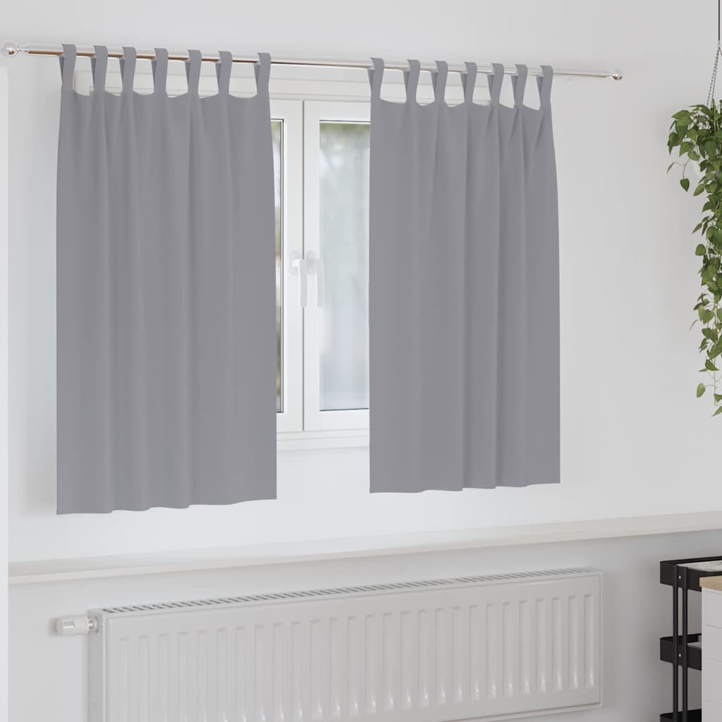Mørklægningsgardiner med ringe 2 pcs Lysegrå 140 x 140 cm
