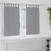 Mørklægningsgardiner med ringe 2 pcs Lysegrå 140 x 140 cm