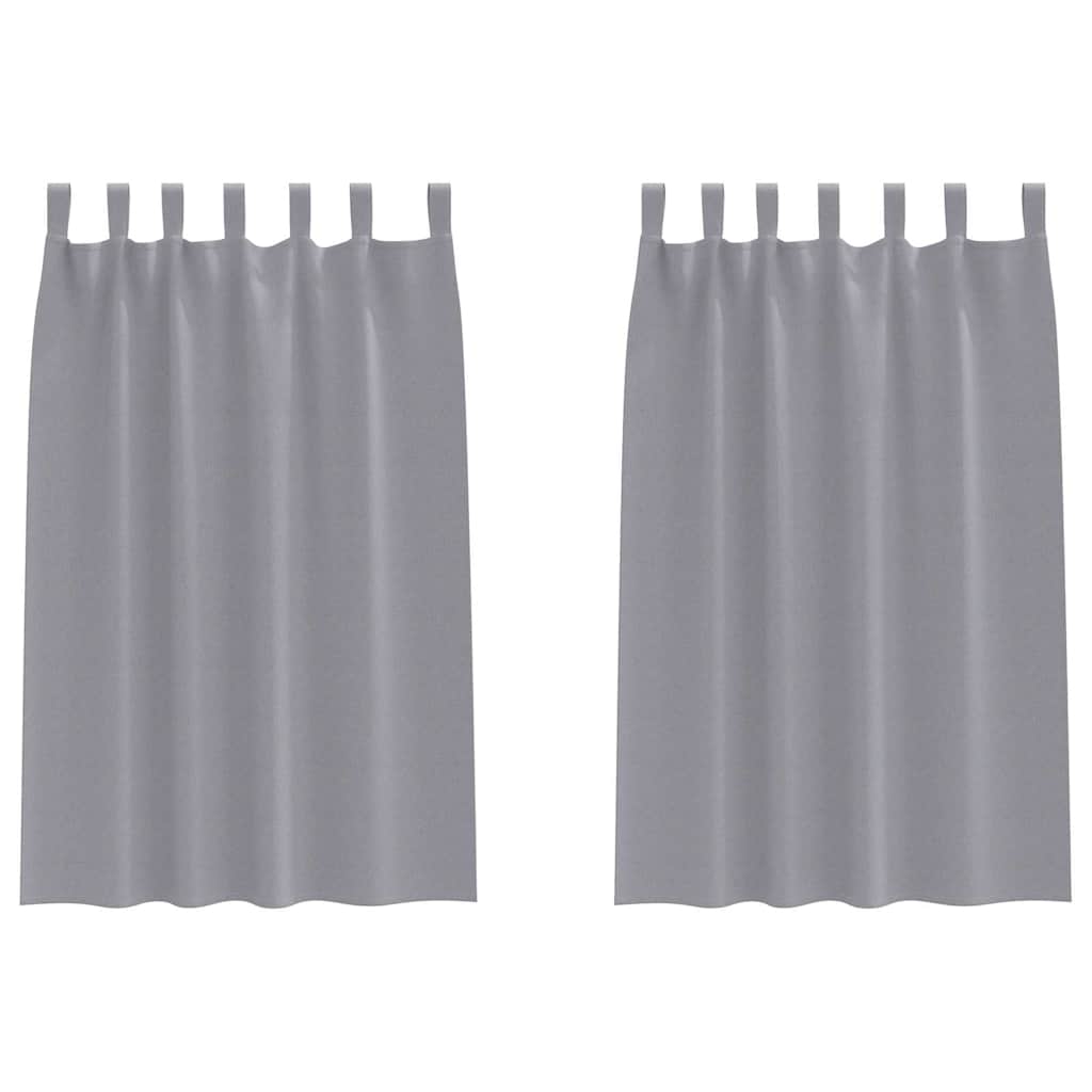 Mørklægningsgardiner med ringe 2 pcs Lysegrå 175 x 140 cm