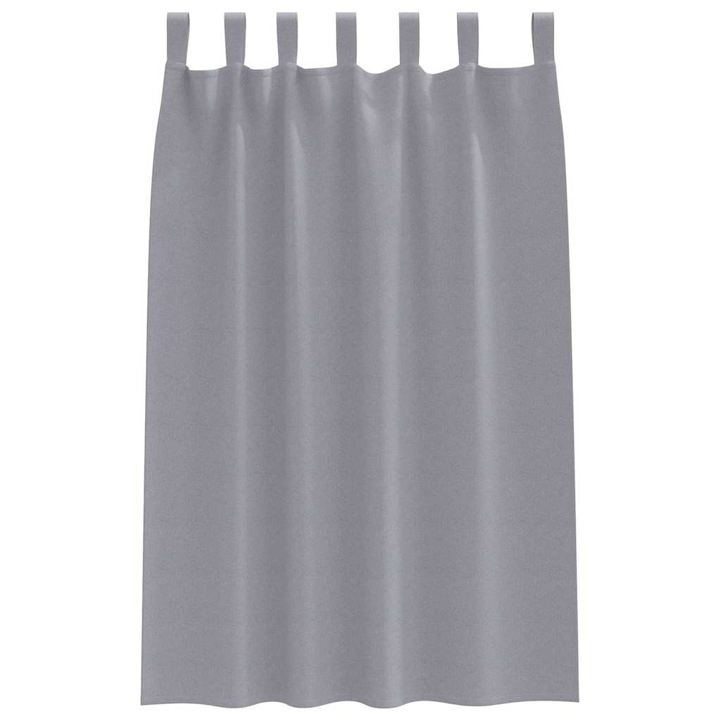 Mørklægningsgardiner med ringe 2 pcs Lysegrå 175 x 140 cm